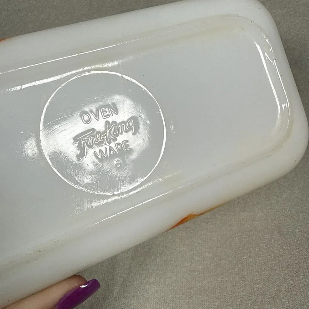 VINTAGE ANCHOR HOCKING FIRE KING GAY FAD FRUIT LOAF PAN 8